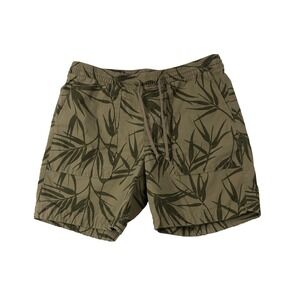 Lands' End Shorts Men's Medium (32-34) Tan Khaki Palm Tropical Beach Unlined